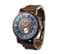 Zeitholz Reloj de Madera para Hombre de la Marca Modelo Schmiedeberg, Hecho a Mano de 100% de Madera de Nogal Natural y Movimiento de Cuarzo - Reloj analógico y Ligero de Madera para Hombres