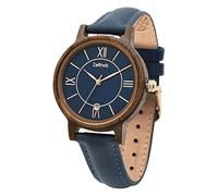 Zeitholz Reloj de Madera para Mujer, Reloj analógico colección Rosenbach 36mm, de Madera Natural con Movimiento de Cuarzo Japonés y Calendario mensual. (Navy)