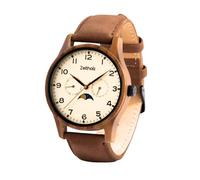 Zeitholz Relojes de Madera Hombre, Regalo para Hombre, Nueva colección Klitten 42mm analógico con Movimiento de Cuarzo Japonés y Calendario Lunar (Madera de Acacia)