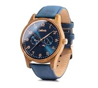 Zeitholz Relojes de Madera Hombre, Regalo para Hombre, Nueva colección Klitten 42mm analógico con Movimiento de Cuarzo Japonés y Calendario Lunar (Madera de Palisandro)