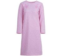 Zeitlos - Camisón de manga larga Lilly con diseño de mezcla de puntos y bordado, Rosa., XL