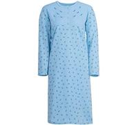 Zeitlos Camisón Mujer Manga Larga Térmico Estampado Floral Bordado Botones M-2XL, verde menta, M