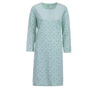 Zeitlos Camisón para mujer, manga larga, ramitas, flores, botones, M-6XL, con botones, verde menta, 3XL