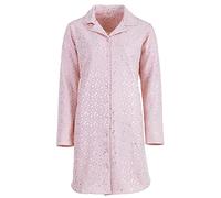 Zeitlos Camisón térmico de invierno para mujer, suave, estampado floral, botones, Rosa., M