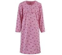 Zeitlos Camisón térmico de manga larga para mujer, con botones, diseño de corazón, Rosa., M