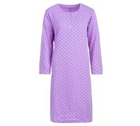 Zeitlos Camisón térmico de manga larga para mujer, diseño de corazones, botones, Color lila., XXL