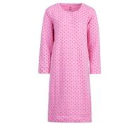 Zeitlos Camisón térmico de manga larga para mujer, diseño de corazones, botones, Rosa., XL