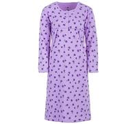 Zeitlos Camisón térmico de manga larga para mujer, diseño de flores, con botones, ribetes, Color lila., M