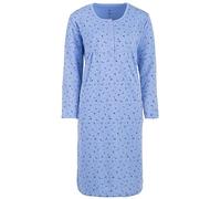 Zeitlos Camisón térmico de manga larga para mujer, diseño de flores Mille Fleur, azul, L