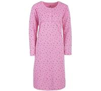 Zeitlos Camisón térmico de manga larga para mujer, diseño de flores Mille Fleur, Rosa., XXL