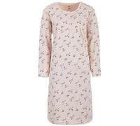 Zeitlos Camisón térmico de manga larga para mujer, diseño floral con botones y ribetes, albaricoque, XL