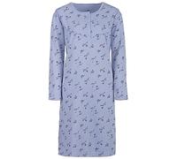 Zeitlos Camisón térmico de manga larga para mujer, diseño floral con botones y ribetes, Color lila., XL