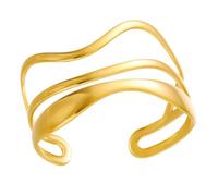 Zeiwohndc Brazalete abierto de acero inoxidable con diseño de estrellas de mar florales y playeras de moda, ajustable, para trajes casuales, diseño de estrellas de mar onduladas, talla única, como se