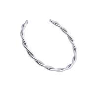 Zeiwohndc Cómodo brazalete de acero inoxidable chapado en plata, resistente, accesorio de joyería para estilos cotidianos, brazalete de acero inoxidable de moda, talla única, como se describe