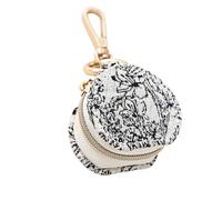 Zeiwohndc Contenedor de almacenamiento de joyas en miniatura para llavero, bolsa de piel sintética impermeable para anillos de boda, collares, aretes, caja de almacenamiento de joyas