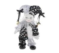 Zeiwohndc Elegante escultura de payaso de cerámica con diseño de poses y expresión facial brillante de disfraz para un estilo interior moderno, estatua de payaso pintada a mano