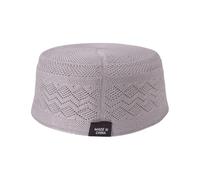 Zeiwohndc Gorro kufi étnico musulmán, cómodo y transpirable, de algodón, para hombres con diseño hueco para adultos, uso diario, oración, gris, L
