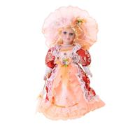 Zeiwohndc Muñeca victoriana de porcelana femenina renacida con vestidos para el hogar rural, decoración de cerámica para festivales, decoración de mesa coleccionable para exhibición