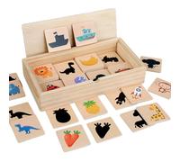 Zeiwohndc Número Forma Memoria Madera Juego Coincidente Juego Juego para Niños para Niños Tempranos Aprendizaje Matemáticas Y Práctica Pensamiento Lógico