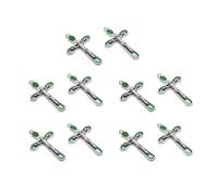 Zeiwohndc Paquete de 10 colgantes de cruz con patrón individualizado de cruz de Cristo para hacer joyas, collares, colgantes negros