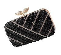 Zeiwohndc Práctico bolso de noche espacioso para organización interior, bolso cruzado perfecto para cócteles, eventos, accesorios nupciales, bolsas ligeras para fiestas de noche, Black, One Size