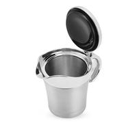 Zeiwohndc Salsera de acero inoxidable con tapa con bisagras, doble pared aislada, para carne de res, carne, salsa, utensilios de cocina, ollas aisladas