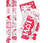 Zeizafa 6 Tarjetas para Rascar con Mensajes De Amor con 8 Pegatinas De Corazón Cartulina De 300 G Diseño De Doble Juego De Celebración Romántica Suministros para La Fiesta del Día De Valentín
