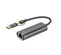Zeizafa Adaptador USB C a Ethernet + C 2.5Gbps Gigabit Ethernet convertidor de red para laptop