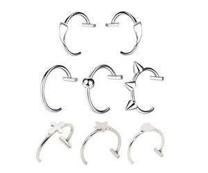 Zeizafa Anillos De Labio Punk No Se Requiere Perforación Textura De Acero Inoxidable Anillos De Clip De Joyería Adecuados Para Diversas Ocasiones Joyería Punk