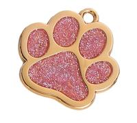 Zeizafa Blingbling Paws Pet Collar Charm Pendant Neck Jewelry with Glittering Blingbling Key Chain Jewelry Making Footprint Dog Necklace