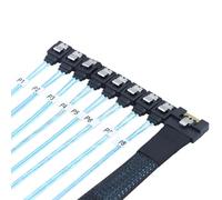 Zeizafa Cable De Datos PCIe SFF 8611 8i a 4 Uds 7P Cable De Extensión De Cabeza Recta Para Disco Sólido EGPU Conector Recto De 50/80/100cm