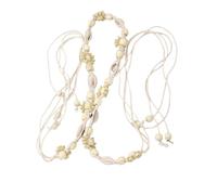 Zeizafa Cinturón De Cuerda Encerada Tejida a Mano Con Cuentas De Madera De De Mar Natural Cordón Ajustable Para Ropa De Playa Festival De Música Para Mujeres