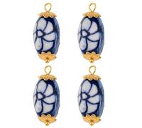 Zeizafa Componentes De Aretes Abstractos De Cerámica Y Blanca Suministros para Hacer Joyas para Manualidades Y Diseños Componentes De Aretes De Cerámica