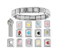 Zeizafa Cuentas De Eslabones con Dijes Italianos Únicos Accesorios para Encontrar Joyas Textura De Acero Inoxidable Adecuada para La Fabricación De Pulseras Uso Diario Dijes Italianos