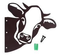 Zeizafa Decoración de pared de metal con diseño de vaca y cabra, decoración de pared de granja tallada, estatua hueca para valla de granja