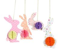 Zeizafa Decoraciones de Pascua impresas de doble cara con bolas de papel 3D para fiestas