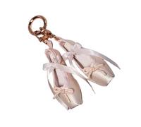 Zeizafa Elegante llavero de aleación con diseño de zapatos de ballet, llavero único, colgante de bolsa, accesorio de moda para mujeres y niñas