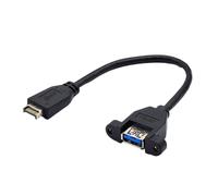 Zeizafa Fast Speed USB 3.2 Front Panel Cable 20Pin Type E to USB3.1 TypeA Extensor for Connection Black USB Panel with Ears