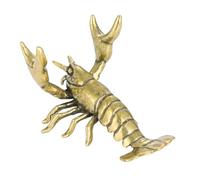 Zeizafa Figura de langostas de latón retro de cangrejos de río, soportes para bolígrafos, decoración del hogar, adorno decorativo de animales para oficina