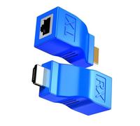 Zeizafa HDTV Extender Over RJ45 Networking Adapter HDTV Transmitter Receiver for Extend Up to 30M 1080P Signals Transmission HDMIs Extender