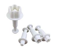 Zeizafa Juego de 4 piezas de émbolo de pétalos de flores para fondant, decoración de pasteles, pasteles, galletas, cortadores de galletas para hornear plástico