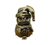 Zeizafa Miniature Brass Snowman Keychain Accessories Paracord Lanyard Pendant Survival Equipment Accessory for Enthusiasts Brass Keyring