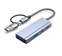 Zeizafa Portable USB3.0 and Type C Docking Station 5Gbps Data Transfer Adapter For Efficient File and Device Data Hubs