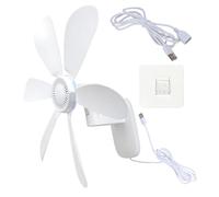 Zeizafa Ventilador De Pared USB Que Optimiza Espacio con Cable De Alimentación Ajuste Manual De Ángulos para Caravanas De Baño Ventilador De Pared USB De Refrigeración para Habitaciones Pequeñas