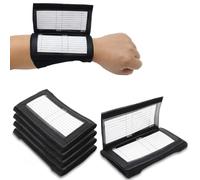 Zejoot Paquete de 5 muñequeras para entrenador de fútbol, 3 paneles de PVC, ventana de algodón y elastano, banda de brazo para jóvenes mariscales de campo estrategia de juego