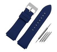 ZEKICE Correa de Goma for Reloj, Pulsera de Goma de Silicona de Color Azul de 22mm, Compatible con Guess W0247G3 W0040G3 W0040G7, Correa de Reloj Deportivo (Color : Blue Silver Buckle, Size : 22mm)