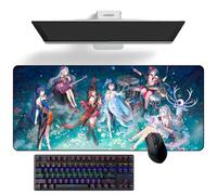 ZEKYGPP Alfombrilla de ratón de anime Honkai Impact 3rd Bronya Zaychik, alfombrilla de escritorio de anime para teclado, alfombrilla de ratón grande de goma
