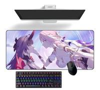 ZEKYGPP Alfombrilla de ratón de anime Honkai Impact 3rd Raiden Mei, alfombrilla de escritorio de anime, alfombrilla de teclado grande de goma