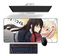 ZEKYGPP Alfombrilla de ratón de anime Lycoris Recoil Alfombrilla de mouse de anime Alfombrilla de escritorio Alfombrilla de teclado Alfombrilla de ratón grande, 400 mm x 900 mm x 3 mm