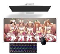 ZEKYGPP Alfombrilla de ratón de anime Umamusume: Pretty Derby, alfombrilla de ratón grande para teclado, 400 mm x 900 mm x 3 mm